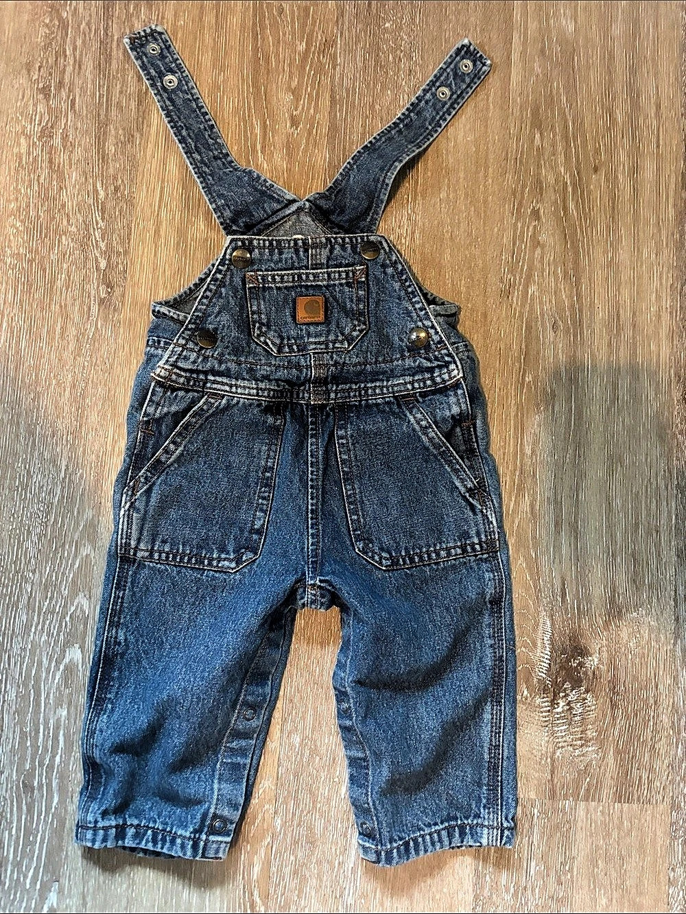Carhartt Baby Boys Washed Denim Bib Overalls Blue 9 Months